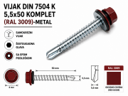 VIJAK DIN 7504 K 5,5x50 KOMPLET (RAL 3009)-METAL